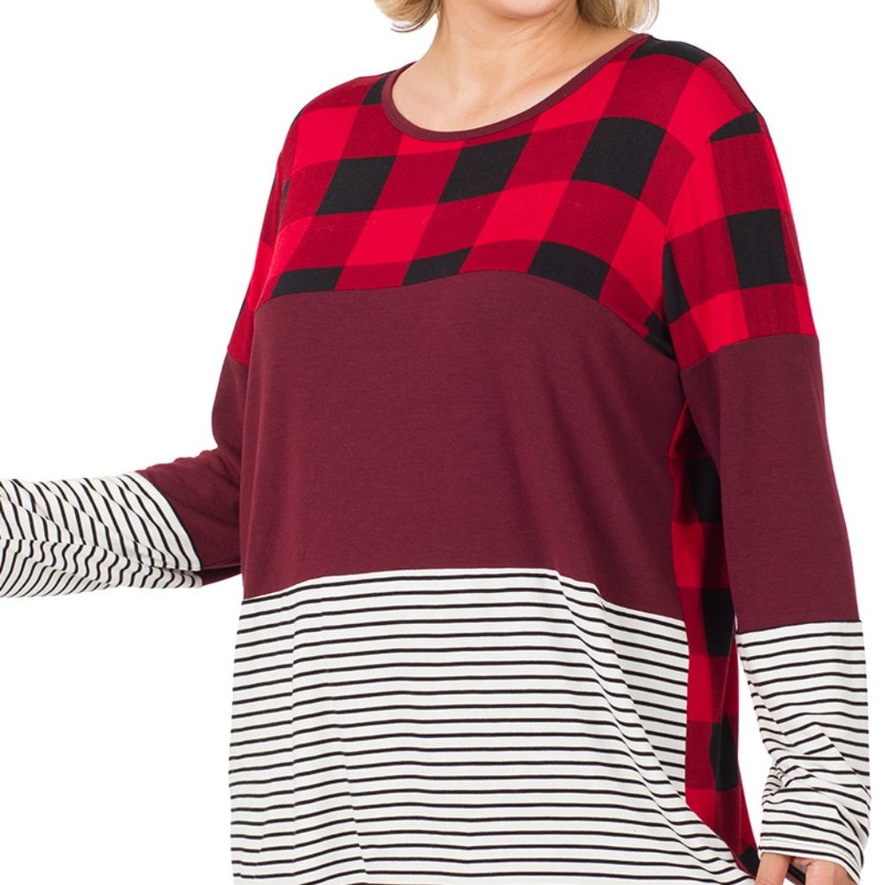 Perfectly Plaid Top - Curvy